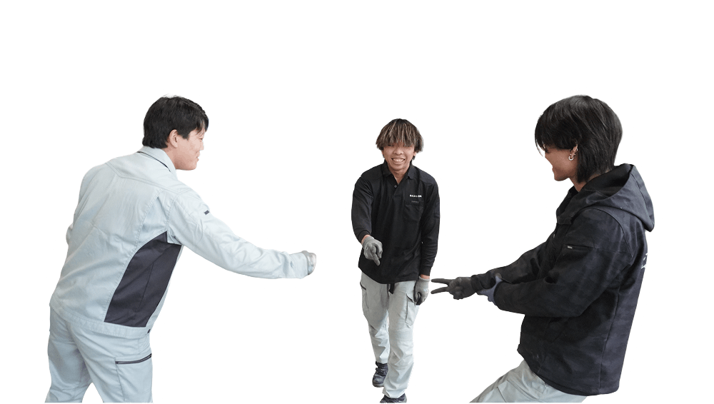社員同士の撮影風景